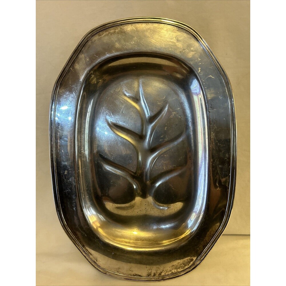 Antique 1920-1930’s Mulholland Serving Platter Tree Of Life Footed EPNS # 80518